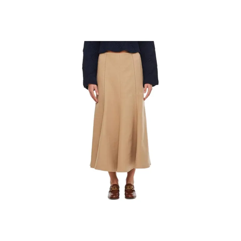 GABRIELA HEARST Amy Suede Flared Skirt-0