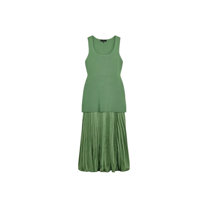 ZARA Sleeveless Dress Women's Green-0