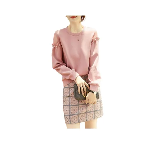 Dme Two Piece Skirt Sets Women's Leather Pink