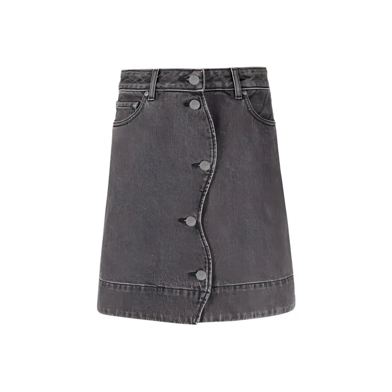 GANNI Denim Short Skirts Women's Gray-0