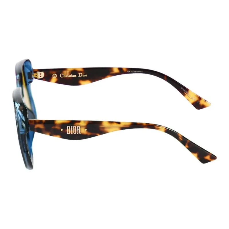 DIOR Plate Frame Square Sunglasses Unisex Blue-2