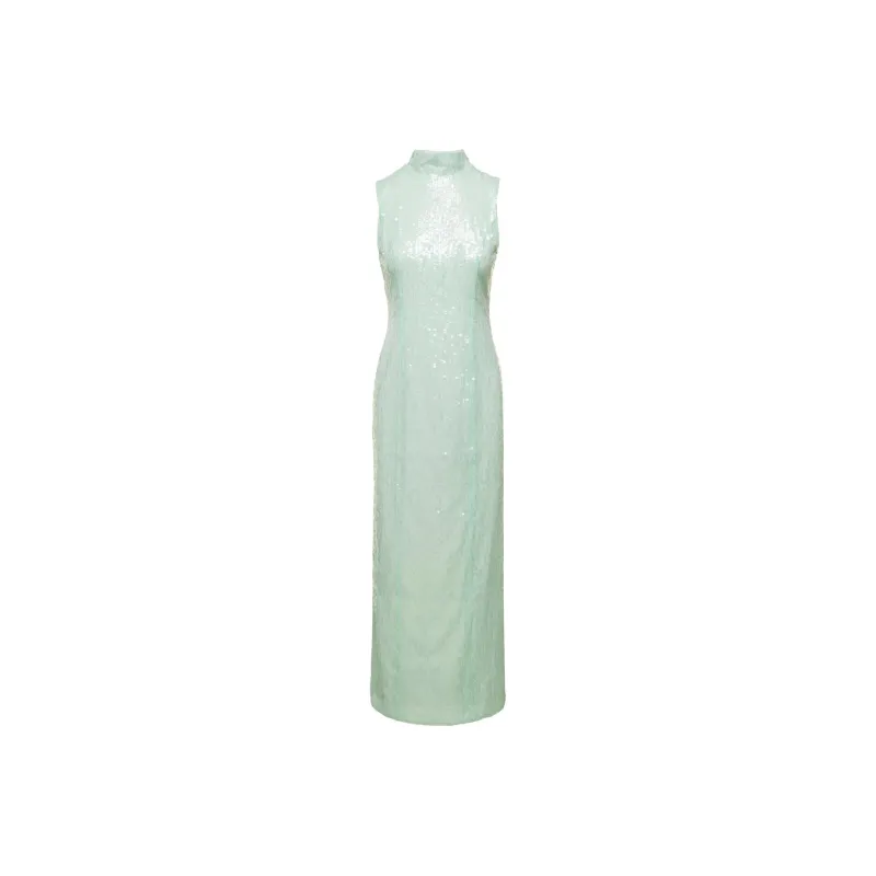 Rotate Sequins Midi Slit Dress-0