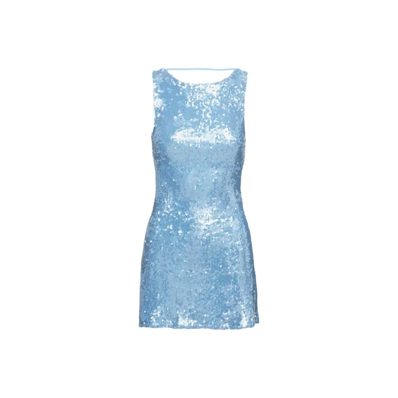 PRINCESS POLLY STARGIRL SEQUIN MINI DRESS BABY Sleeveless Dress Women's Blue/Light Blue-0