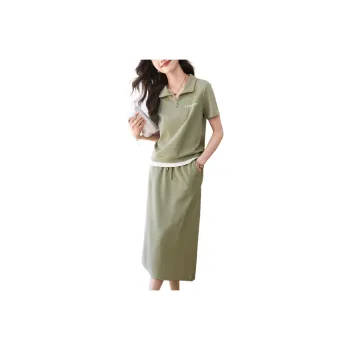Mo Han Yi Mei Skirt Set Women's Green