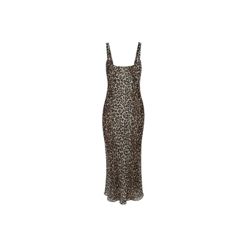 Realisation Par SS24 The Gabriella Slip Dresses Women's Leo Leopard Shadow Print