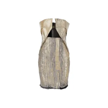 RICK OWENS Metallic Distressed Dress