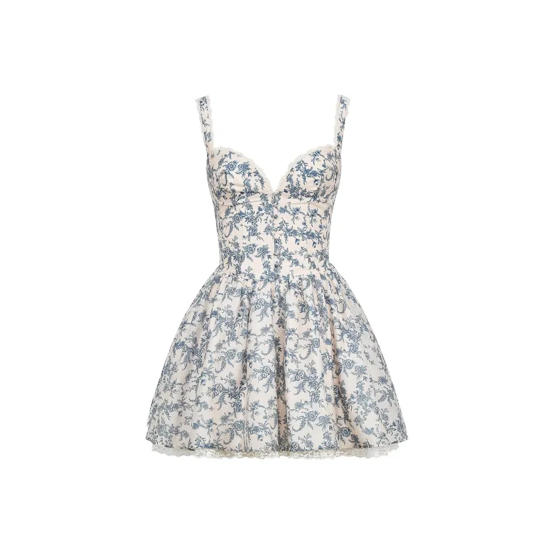 HOUSE OF CB BRIGITTE Slip Dress Women's Porcelain Print-7