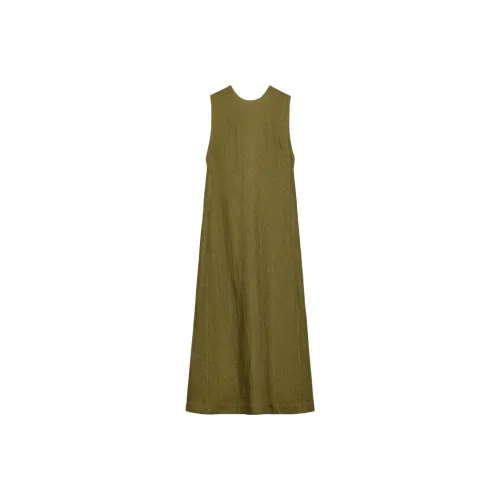 ZARA ZW Series Sleeveless Dress Women's Olive Green