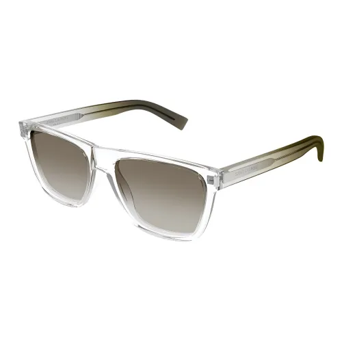 SAINT LAURENT Plastic Rectangular Sunglasses Unisex Transparent