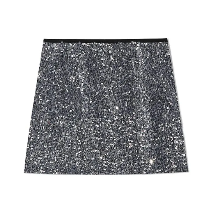 COVERINS Casual Short Skirts Women's Silver-0