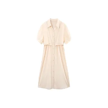 A Paradise For Awakening Short Sleeved Dress Women's Beige