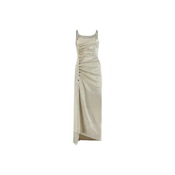 Paco Rabanne Buttoned Draped Dress
