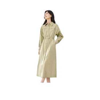 VIMLY Long Sleeved Dresses Women's Khaki