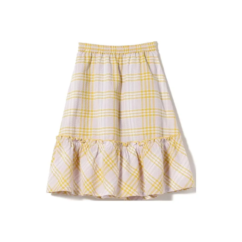 Beams Casual Long Skirts Kids Purple-0
