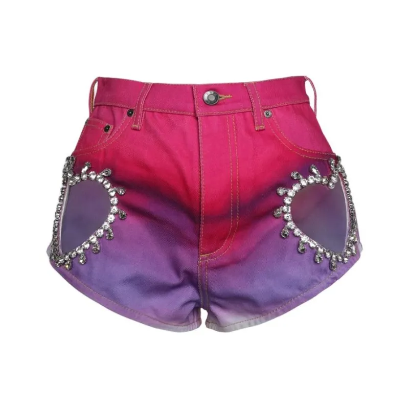 AREA High-waisted Gradient-effect Shorts-0