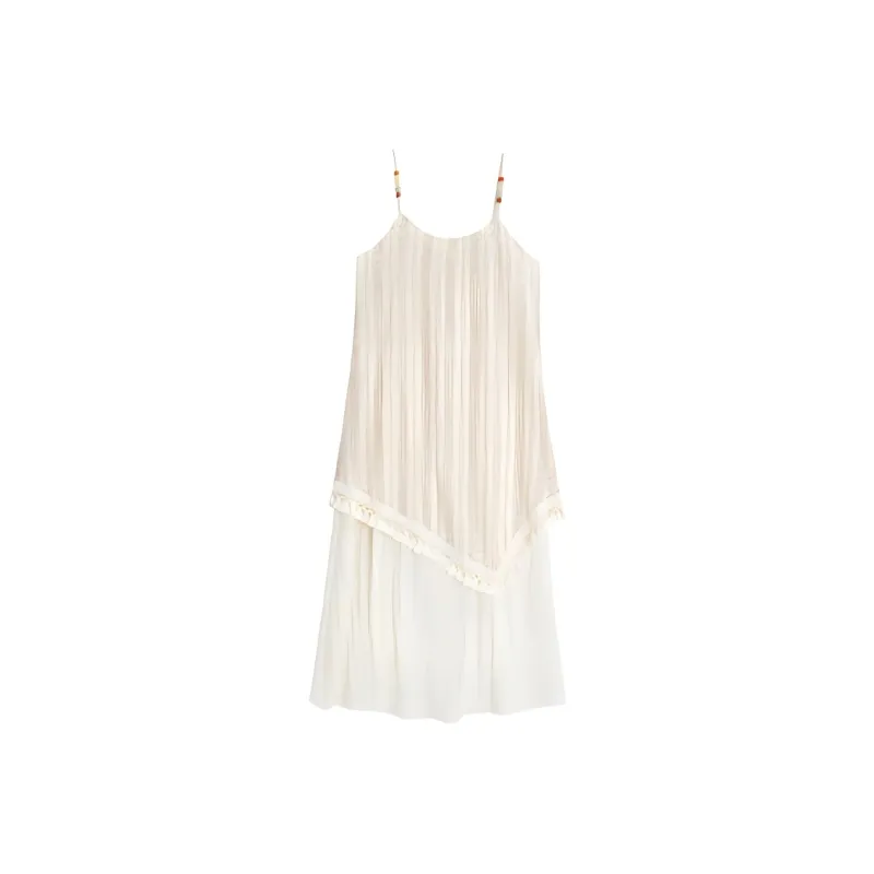 Love To Serve Slip Dress Women's Apricot Red Stripes-0