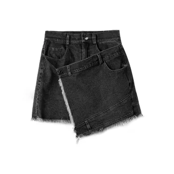 A head of Agua Denim Short Skirts Women's Black