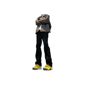 HELEH Black Micro-Flare Long Pants Unisex