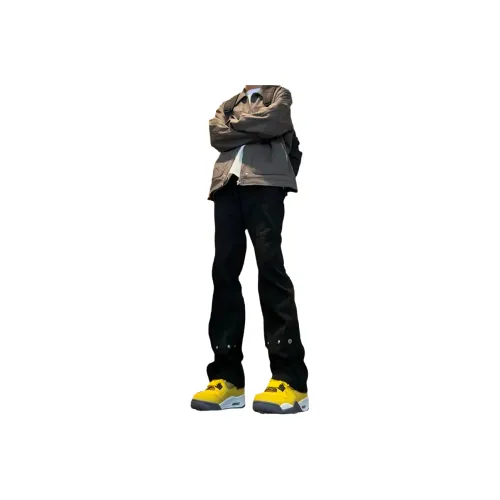 HELEH Black Micro-Flare Long Pants Unisex