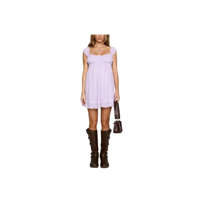 PRINCESS POLLY CARLITA MINI DRESS Sleeveless Dress Women's LILAC/Light Purple-0