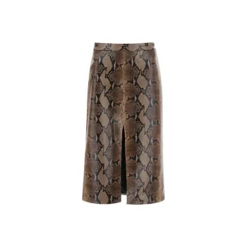 KHAITE Fraser Embossed Midi Skirt