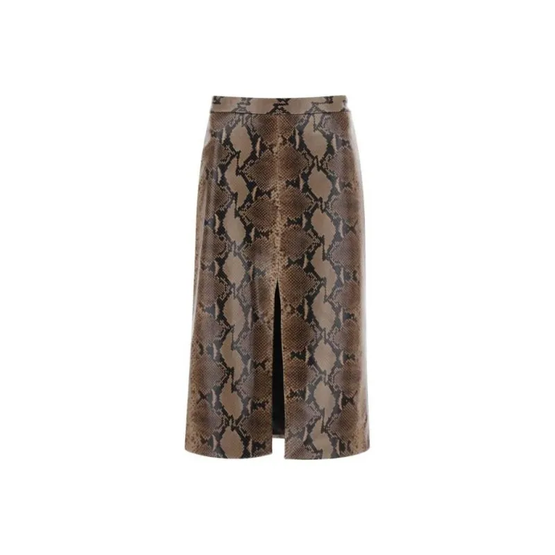 KHAITE Fraser Embossed Midi Skirt-0