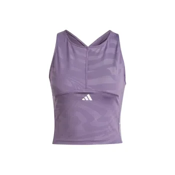 Adidas Techfit Printed Crop Training Tank Top Sport Vests Women's Purple