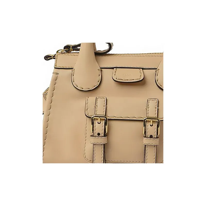 Chloe Chloé Handbag Edith Buffalo Leather Handbag Mini Women's Light Umber-4