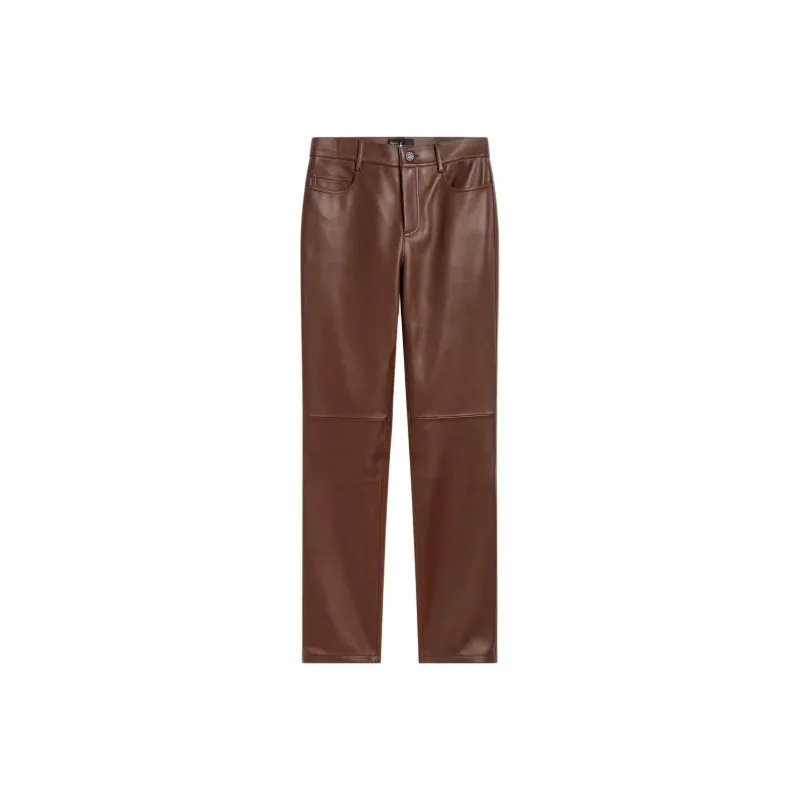 Agnes B. FW24 Leather Pants Women's Brown-0