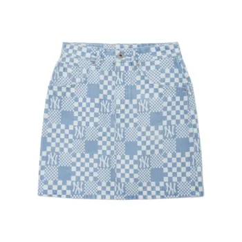 MLB New York Yankees Denim Short Skirts Women's Light Blue