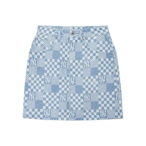 MLB New York Yankees Denim Short Skirts Women's Light Blue