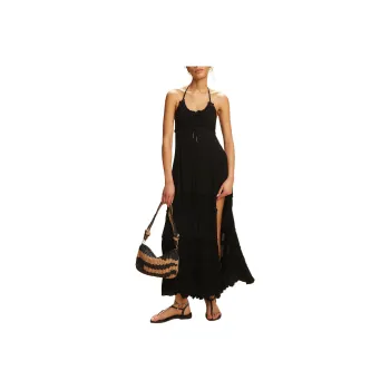 FREE PEOPLE Burst Of Bliss Maxi Slip Dress Women's BLACK/Black