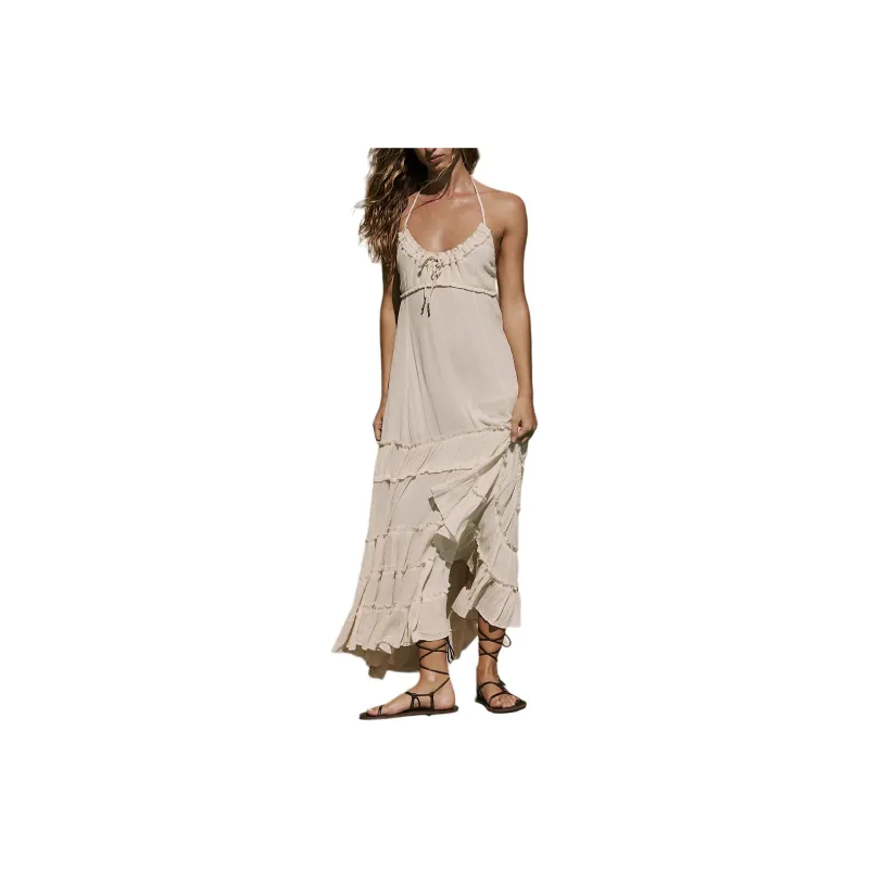 FREE PEOPLE Burst Of Bliss Maxi Slip Dresses Women's Barnacle Island/Balanidae Island-0