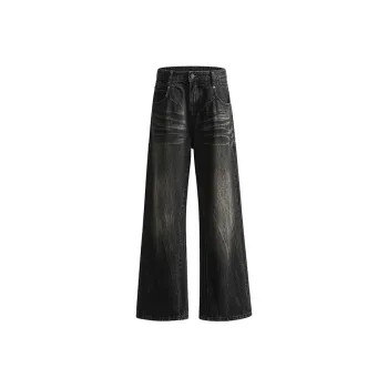 FHMY Jeans Women's Dirty Dyed Black