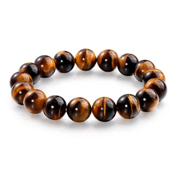 JINLIUFUJIXIANG Natural Tiger's Eye Stone Bracelets Men's