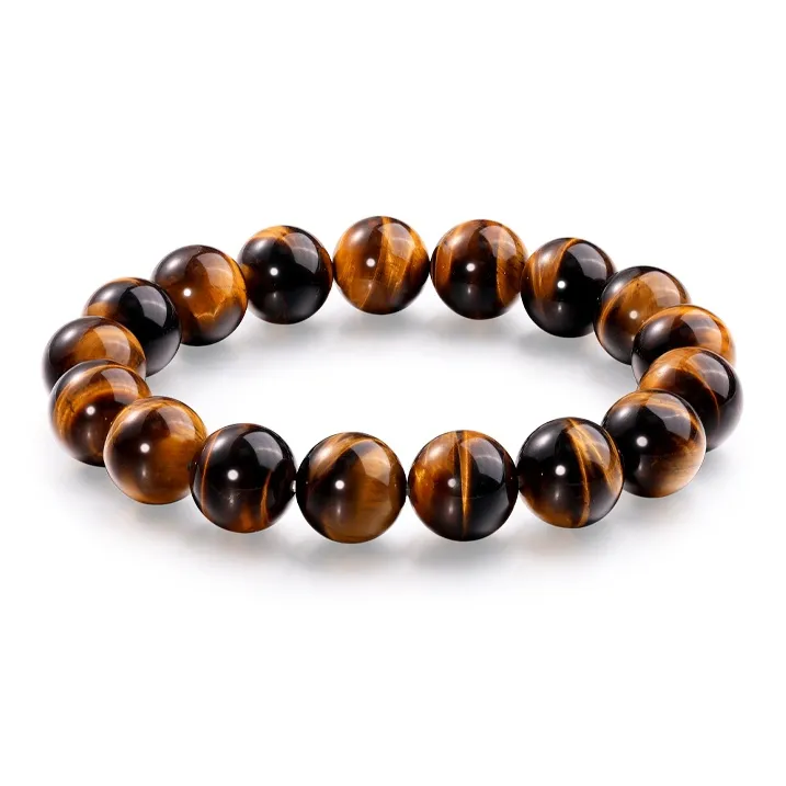 JINLIUFUJIXIANG Natural Tiger's Eye Stone Bracelets Men's-0