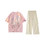 Clothing Sets (Pink Top+Apricot Pants)
