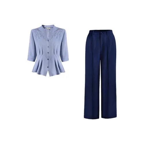 DIFFIE RIEGER Casual Suit Women's Blue