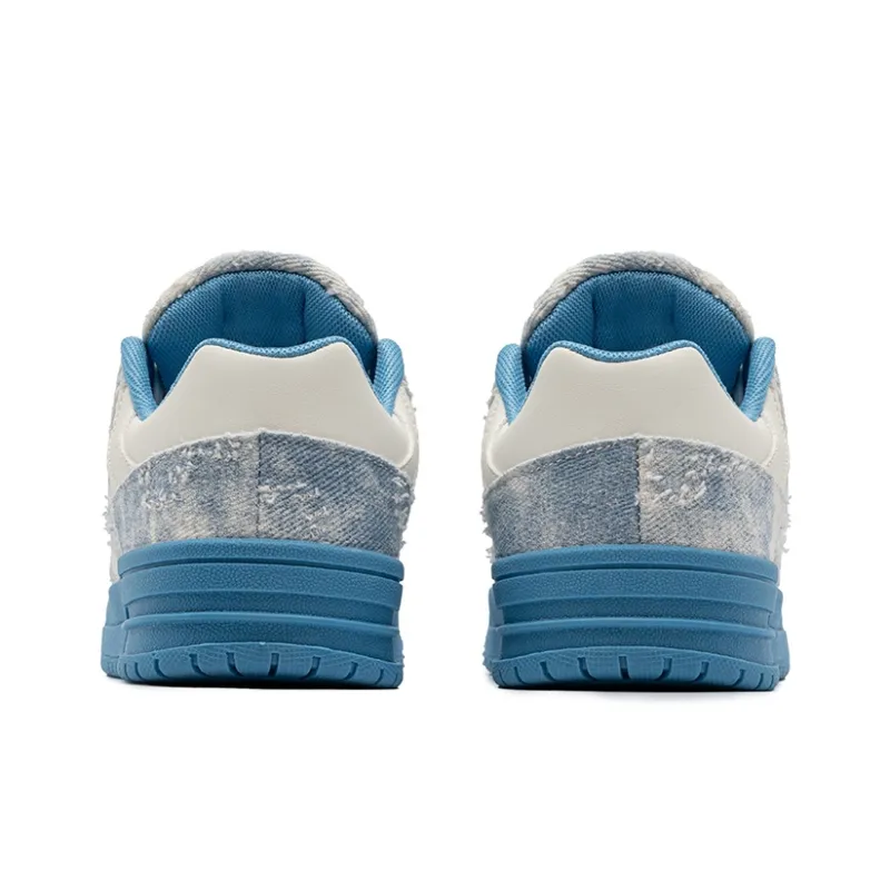 HUANAI Skateboard Shoes Unisex Low Top Lake Blue/Beige Black/Electric Glow Yellow-5