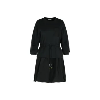 Moncler Layered Drawstring Waist Dress