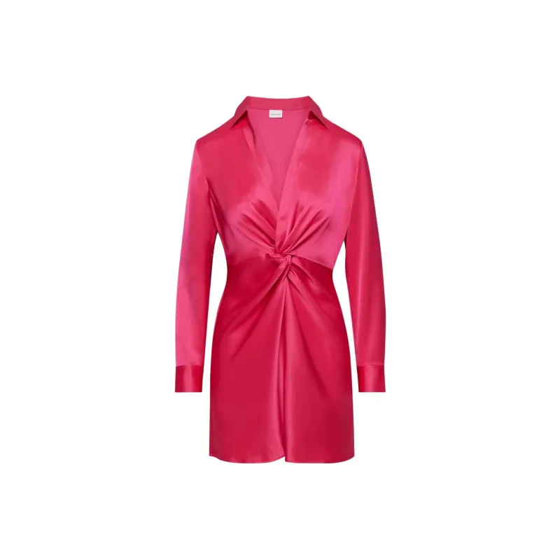 ARITZIA Babaton Collaborate Satin Dress Long-Sleeved Dresses Women's-5