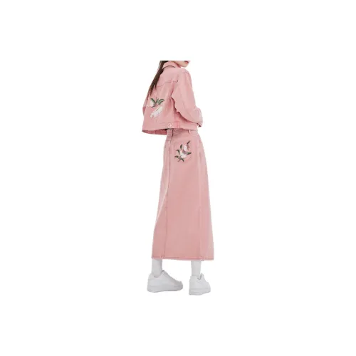 MJB Two Piece Skirt Sets Women's Pink