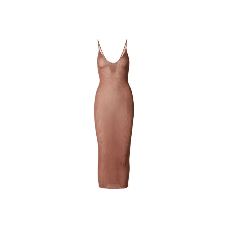 CALVIN KLEIN Slip Dresses Women's Cognac-0