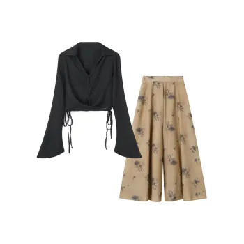 FAIRWHALE Casual Suit Women's Black+Brown
