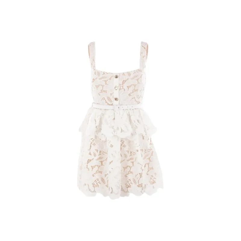 Self portrait Lace Tiered Mini Dress-0