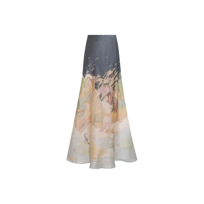 Zimmermann Lyrical Bias Flared Maxi Skirt-0