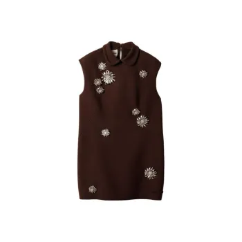 MIU MIU Sleeveless Dress Women's Cocoa Brown