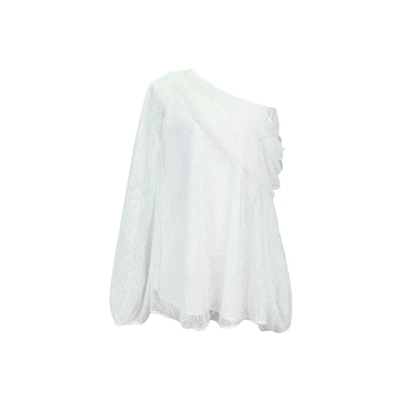 Udon House Long Sleeved Dress Women's White-0