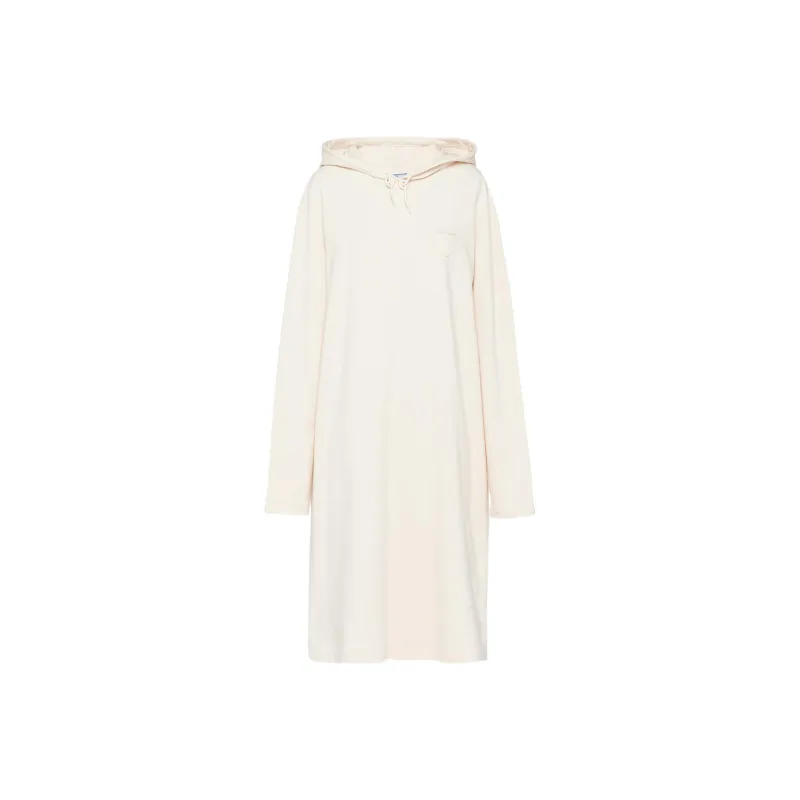PRADA Triangle Logo Drawstring Hooded Dress-0