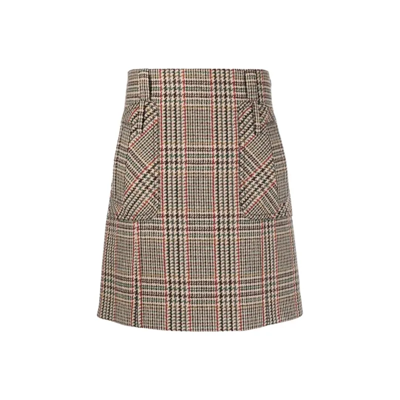 MIU MIU Casual Short Skirts Women's Brown-0